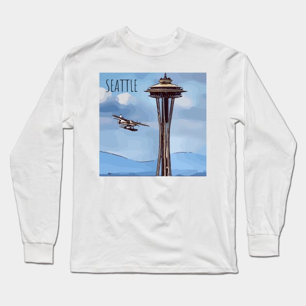 Seattle Long Sleeve T-Shirt by WelshDesigns